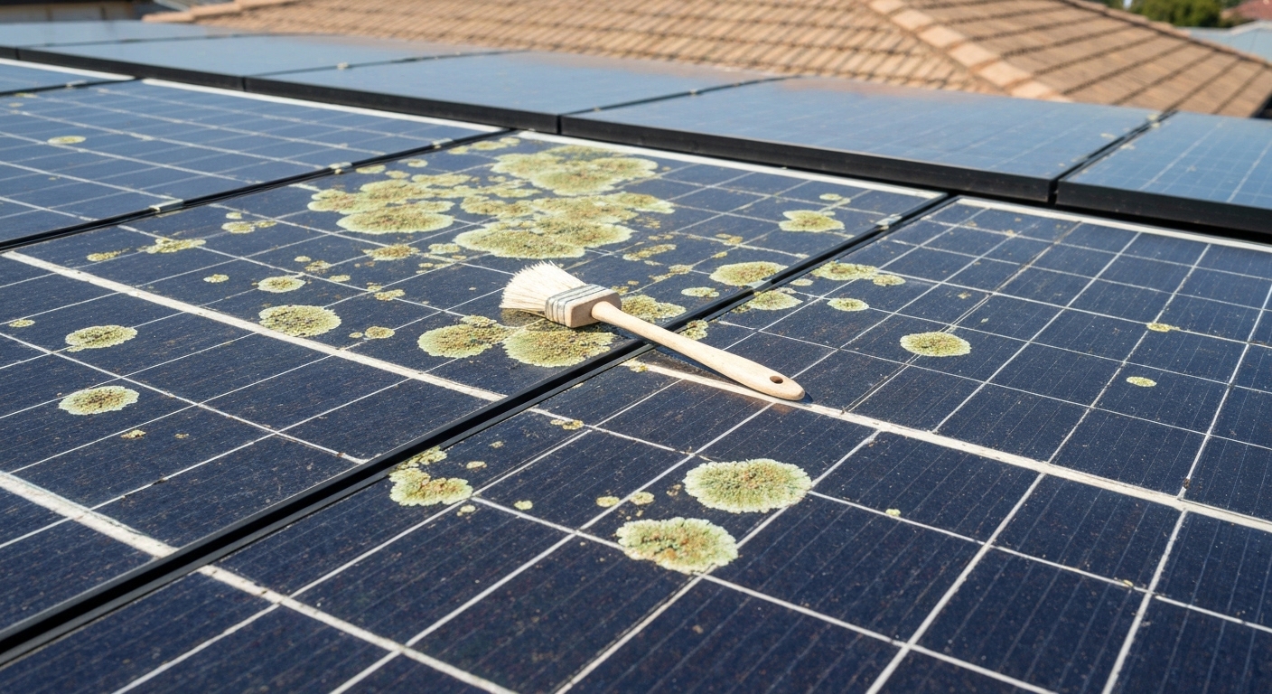 Remove lichen from solar panels Australia - solar panel cleaning Australia
