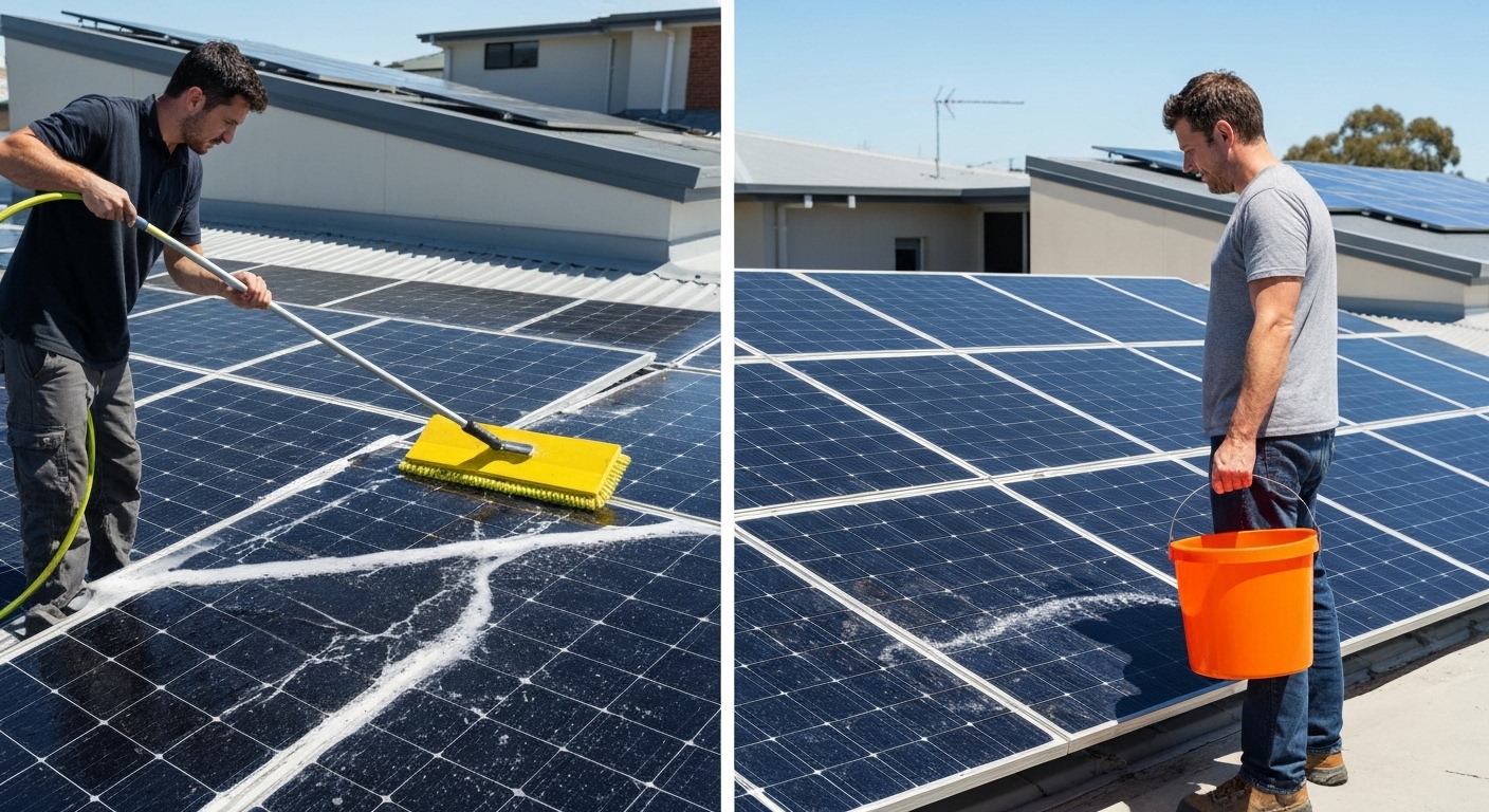 Professional vs DIY solar panel cleaning Australia - solar panel cleaning Australia
