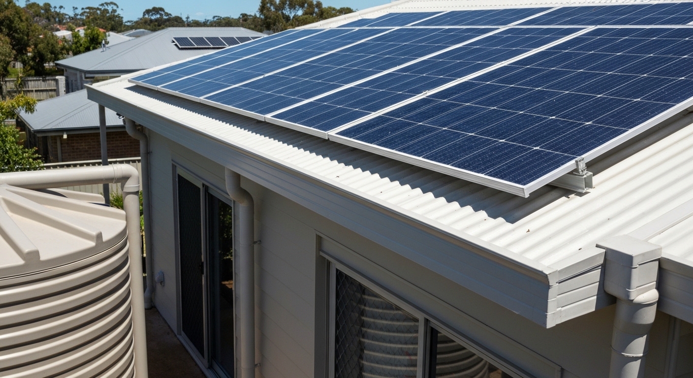 Rain harvesting solar panel runoff Australia - solar panel cleaning Australia