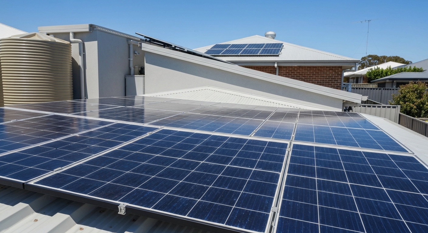 Cleaning solar panels with rainwater tank water - solar panel cleaning Australia