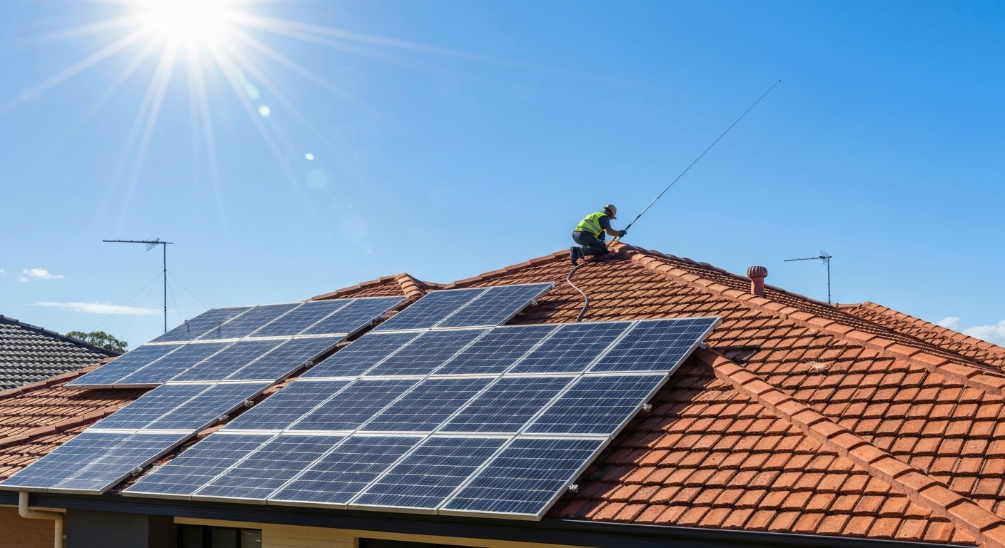 Solar panel cleaning Brisbane Queensland - solar panel cleaning Australia