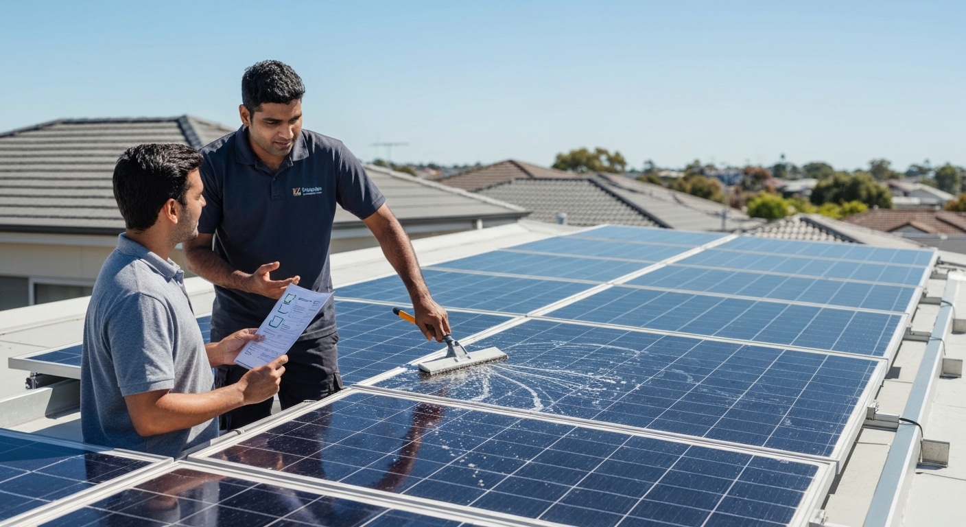 Solar panel cleaning checklist before hiring - solar panel cleaning Australia